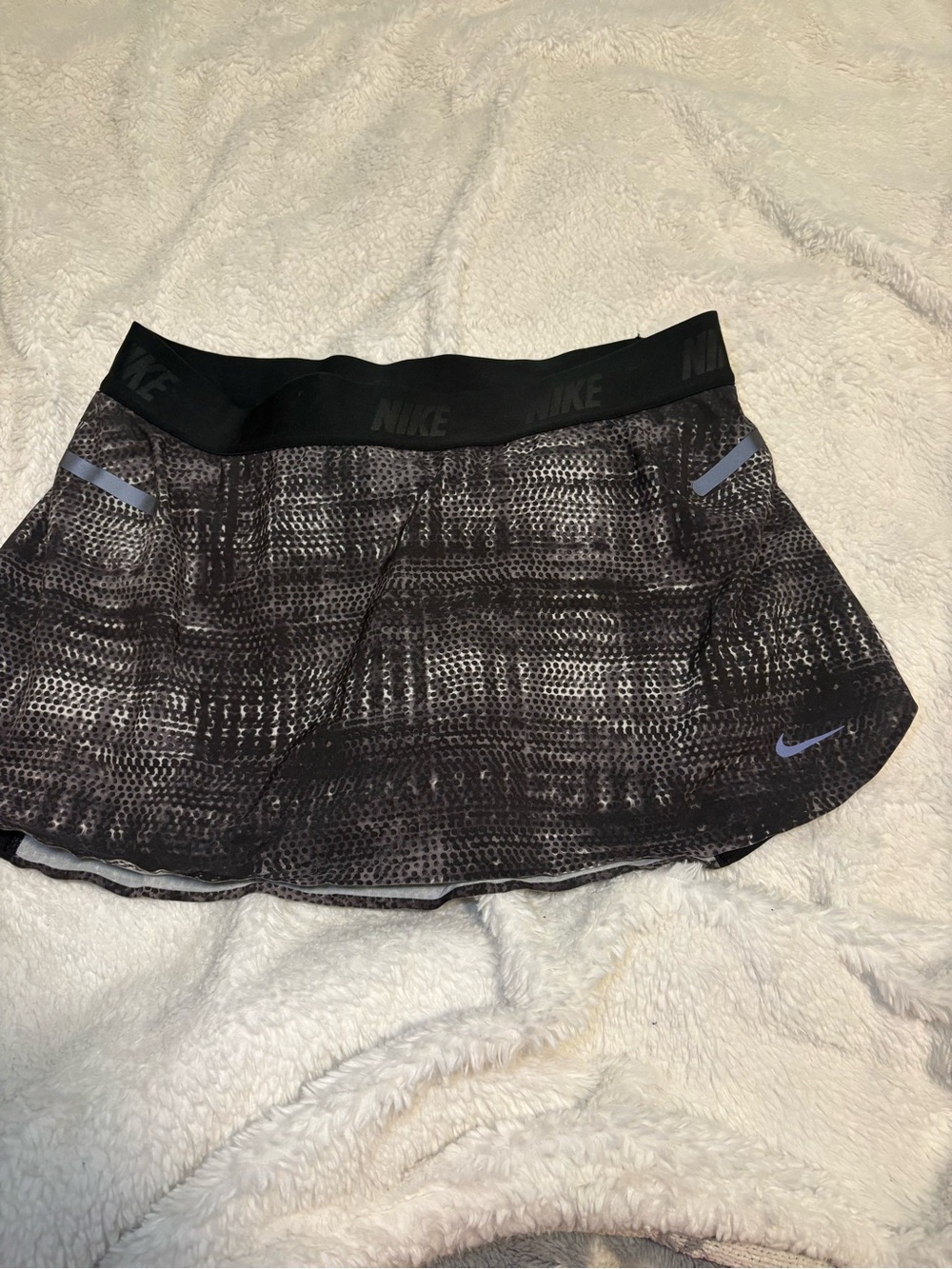 Nike Black Patterned Athletic Skort with Subtle Gray Accents